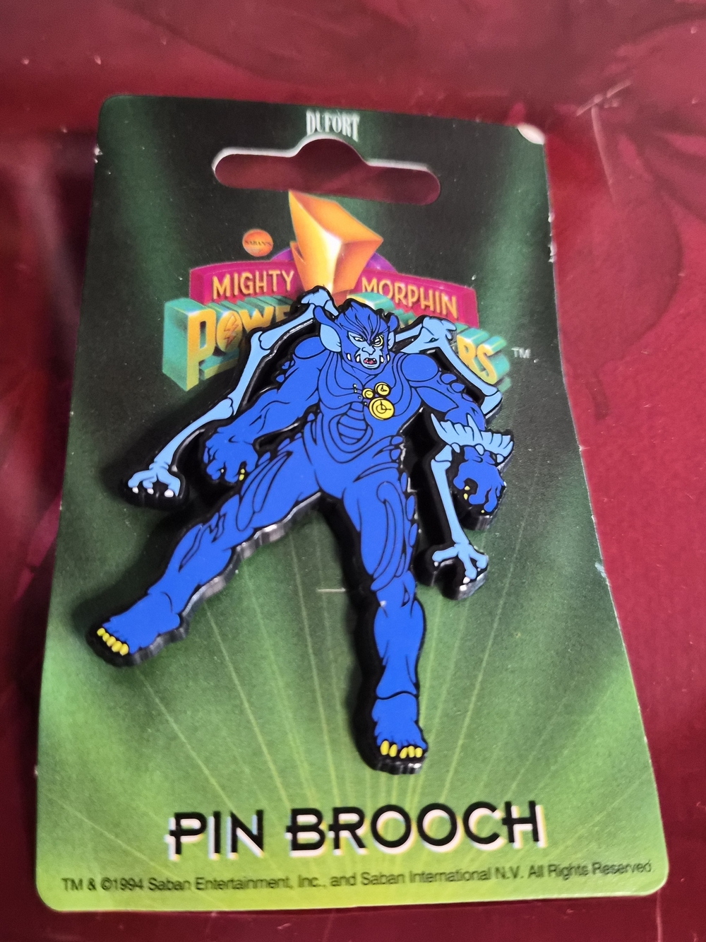 Mighty Morphin Power Rangers Blue Monster Enamel Pin Brooch